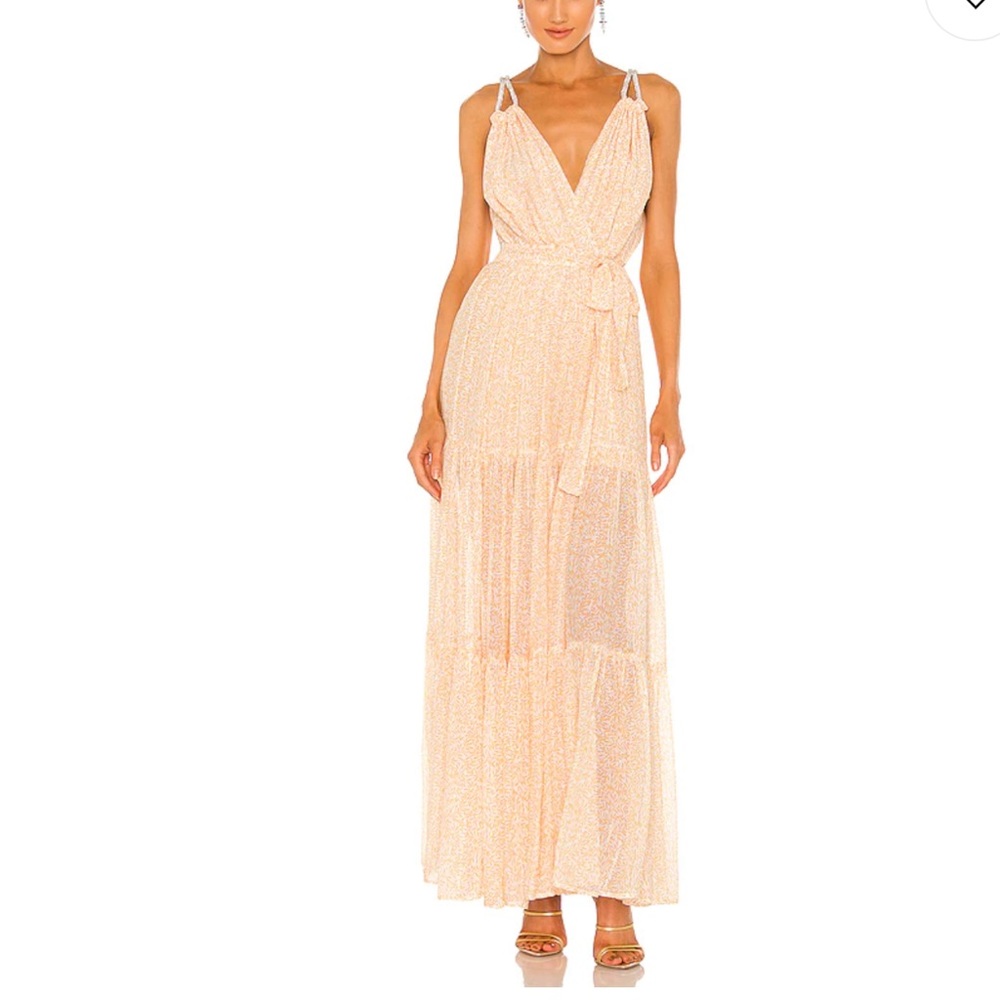 Sabina Musayev V-Neck Lorelai Silk Open Back Maxi Dress